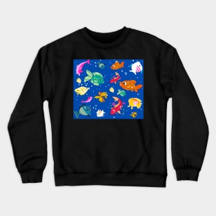 colorful fish illustration print Crewneck Sweatshirt